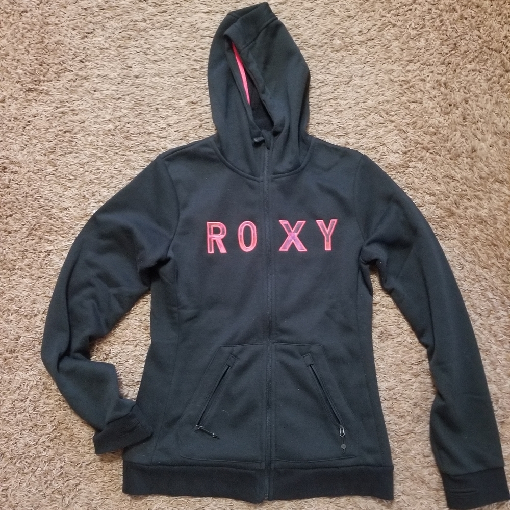 Black Roxy Dry Flight Zip Up Hoodie
